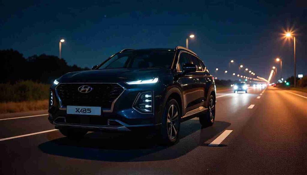 Stunning Hyundai Alcazar Knight Edition 2025: Price & Specs Hyundai Alcazar Knight Edition 2025 City Night View