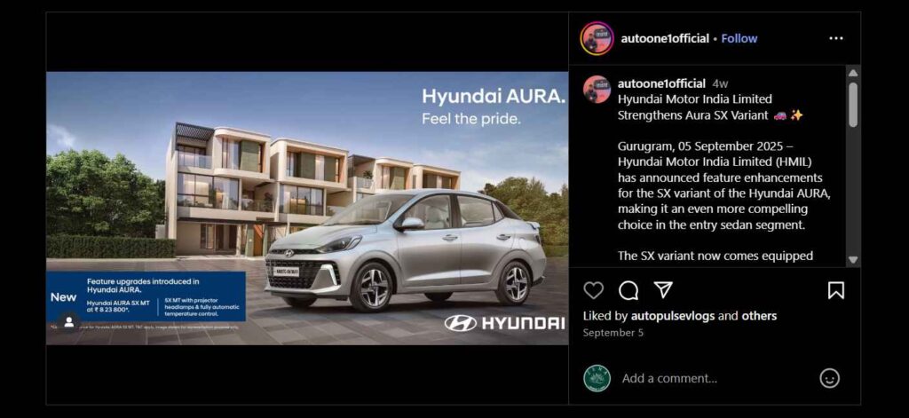 2025 Hyundai Aura SX: Ultimate Review of Features & Mileage Hyundai Aura SX 2025 Screenshot