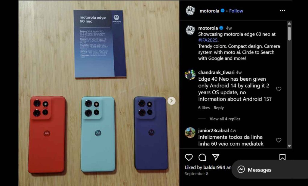 Motorola Edge 60 Neo 5G: Compact Design, 50MP Camera, 12GB RAM Motorola Edge 60 Neo 5G Screenshot