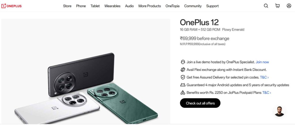 OnePlus 12 5G: Premium Phone with Great Speed at ₹69,999 OnePlus 12 5G Screenshot