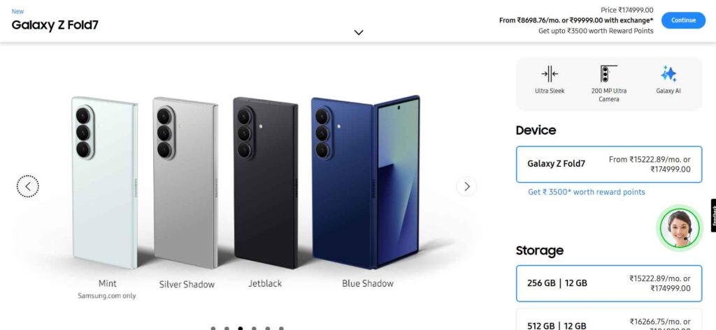 Samsung Galaxy Z Fold 7: Powerful Foldable – Specs and Price Screenshot Samsung Galaxy Z Fold 7