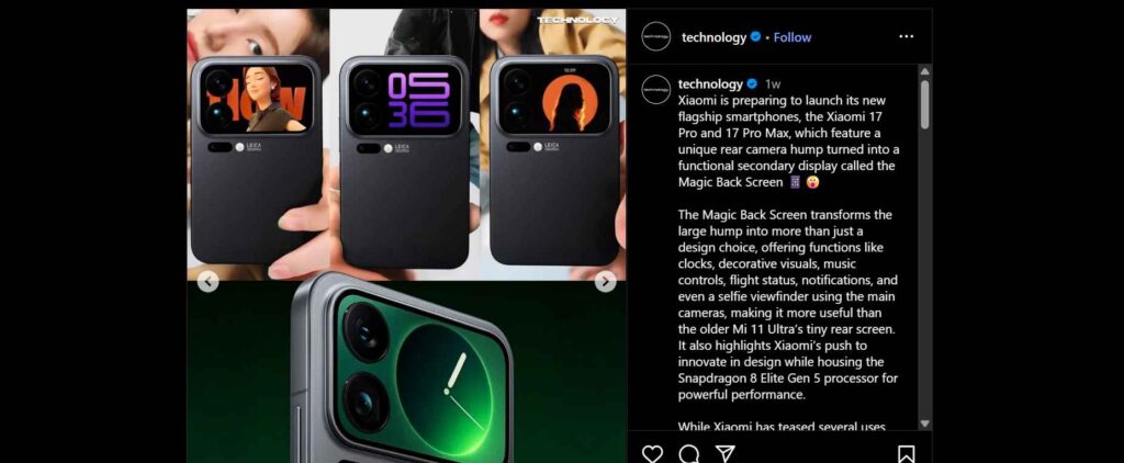 Upcoming Xiaomi 17 Series in India 2025 Expected Launch Screenshot-Xiaomi 17 Series-instagram
