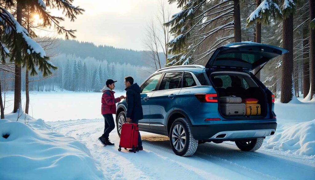 Tata Sumo 2025: Affordable SUV Expected Price & Launch Date Tata Sumo 2025 parked at picnic with family loading luggage, showing foldable third-row seats