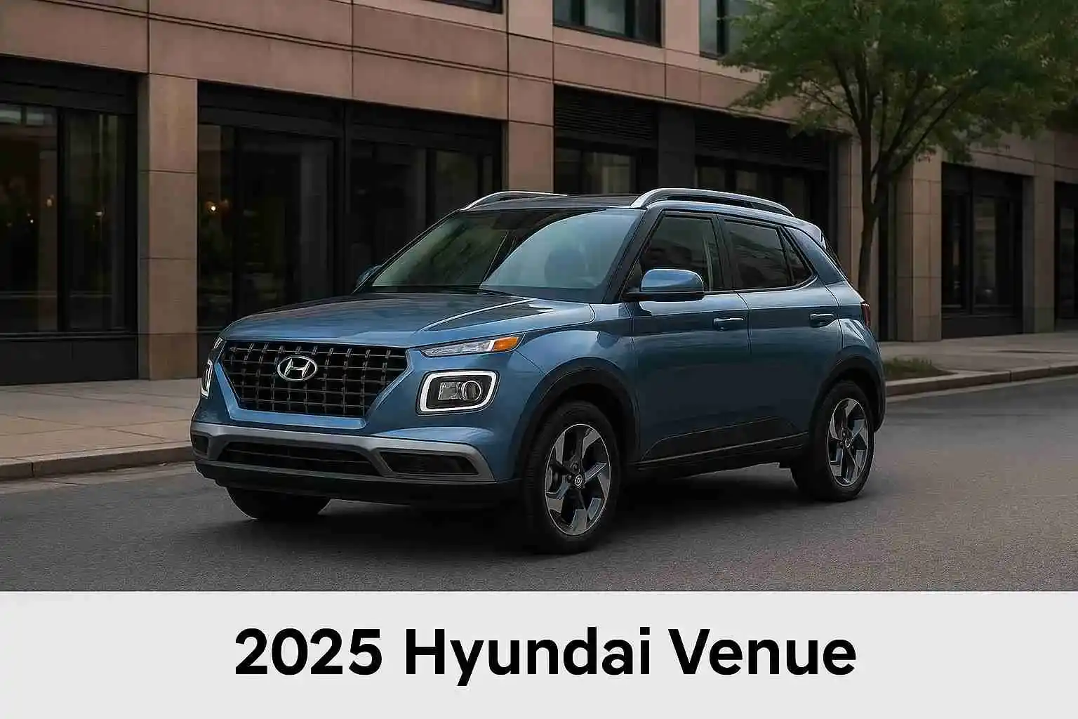 Front View –Hyundai Venue 2025 in City Street