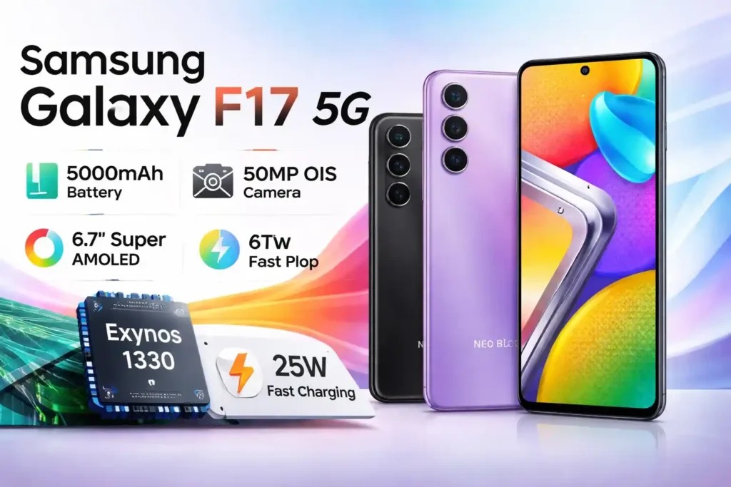 Samsung Galaxy F17 5G design and colors