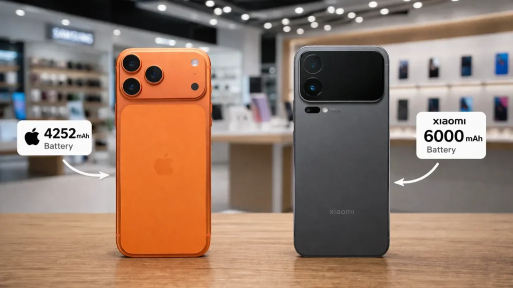 Xiaomi 17 vs iPhone 17 battery comparison