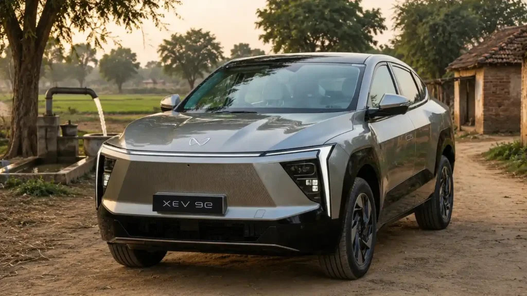 Mahindra XEV 9e electric SUV front design in India