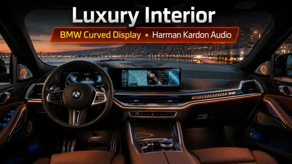 BMW X6 M60i xDrive Launched in India: Price, Features, V8 Performance & Full Review BMW X6 M60i luxury interior with Curved Display
