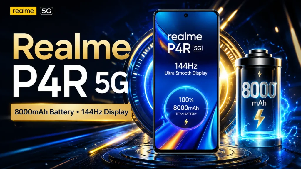 Realme P4R 5G smartphone launch featuring 8000mAh Titan Battery