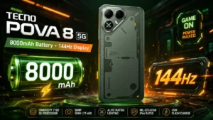 TECNO POVA 8 5G with 8000mAh battery and 144Hz display