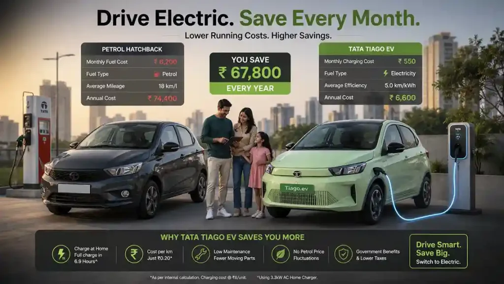 Tata Tiago EV Cost Savings Illustration