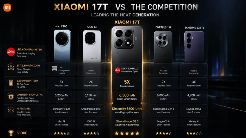 Xiaomi 17T vs Competitors