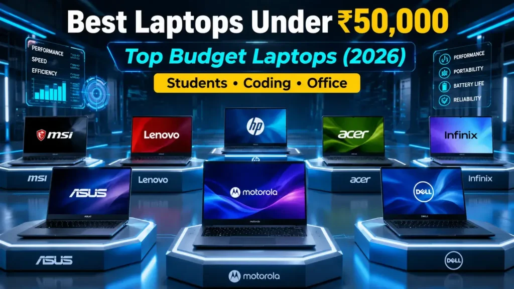 Best Laptop Under ₹50000 in India 2026 | Top 10 Latest Picks Best Laptops Under ₹50,000 in India 2026
