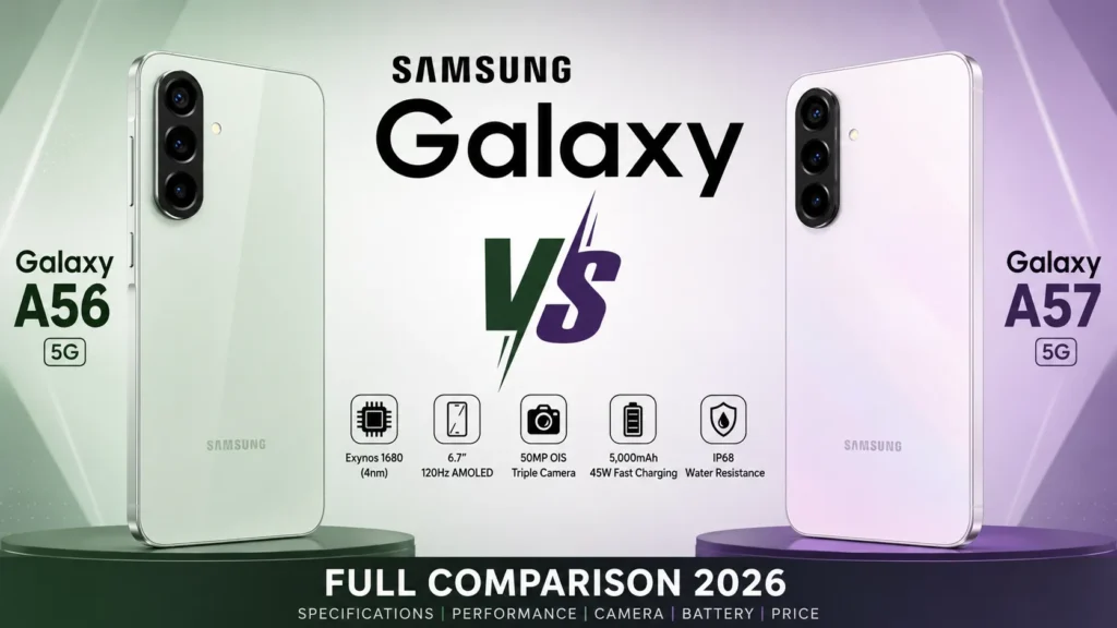 Samsung Galaxy A56 vs Samsung Galaxy A57: Full Comparison 2026 Samsung Galaxy A56 vs Samsung Galaxy A57