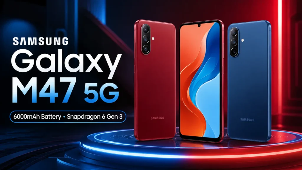 Samsung Galaxy M47 5G Rogue Red with Snapdragon 6 Gen 3 and 6000mAh battery