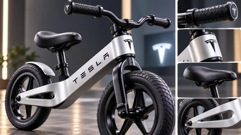 Tesla toddler bike front view