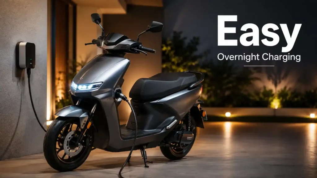 Electric Bike vs Petrol Bike: Pros, Cons & Ownership Cost 2026 Electric scooter charging at home overnight