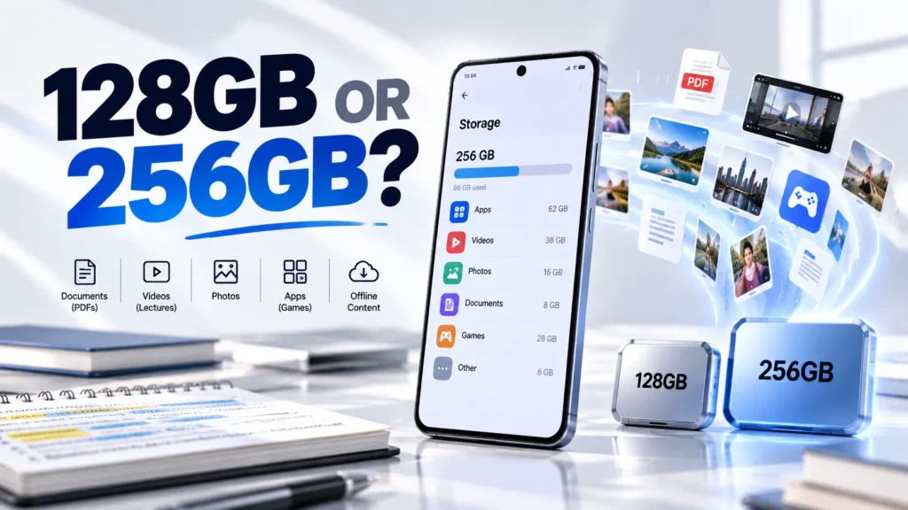 Best Smartphones for Students in 2026: Battery, Performance, Camera and Value 128GB vs 256GB Smartphone Storage for Students