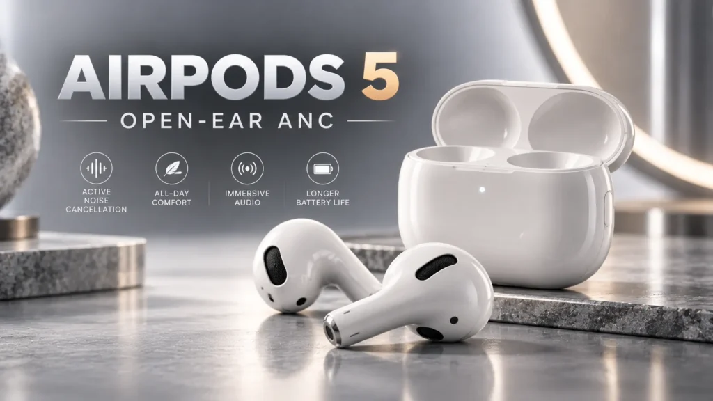 Apple Event iPhone 18 Pro and iPhone 18 Pro Max, iPhone Duo & Apple Watch Series 12, Apple Watch Ultra 4 and AirPods 5. AirPods 5 – Open-Ear Active Noise Cancellation