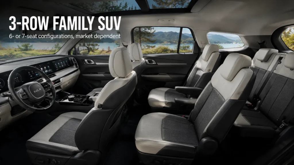 Kia Sorento 2026 Interior – 3-Row Family SUV