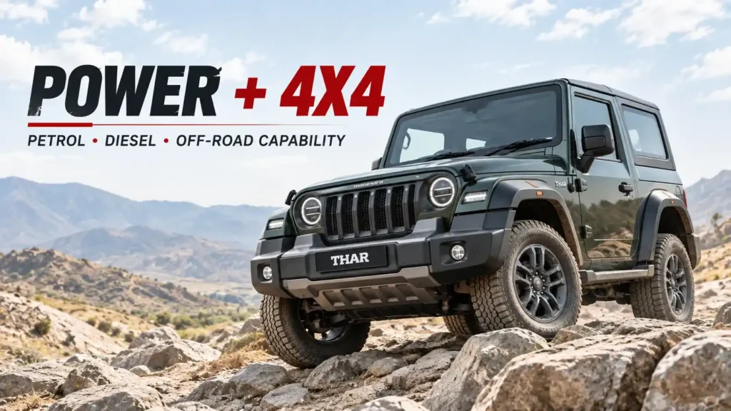 Mahindra Thar Facelift 2026: Price, Features, Specifications and What's New Mahindra Thar Facelift 2026 – Engine and 4x4