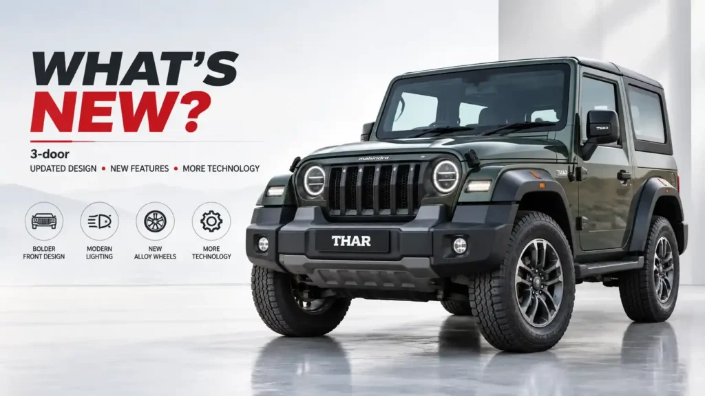 Mahindra Thar Facelift 2026: Price, Features, Specifications and What's New Mahindra Thar Facelift 2026 – Exterior Design