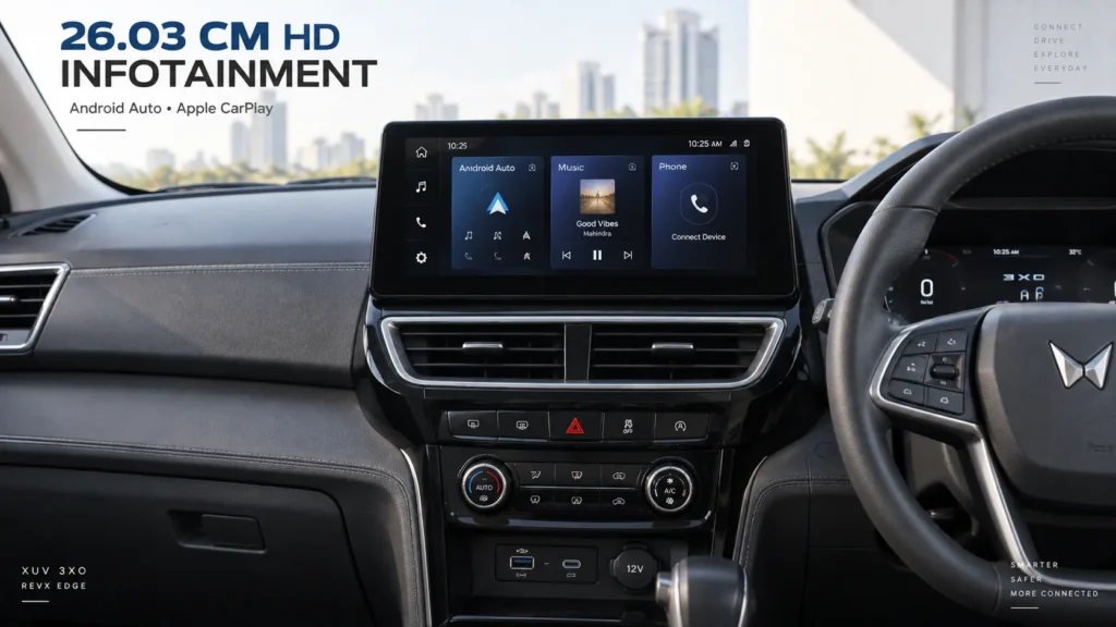 Mahindra XUV 3XO REVX EDGE interior dashboard and cabin
