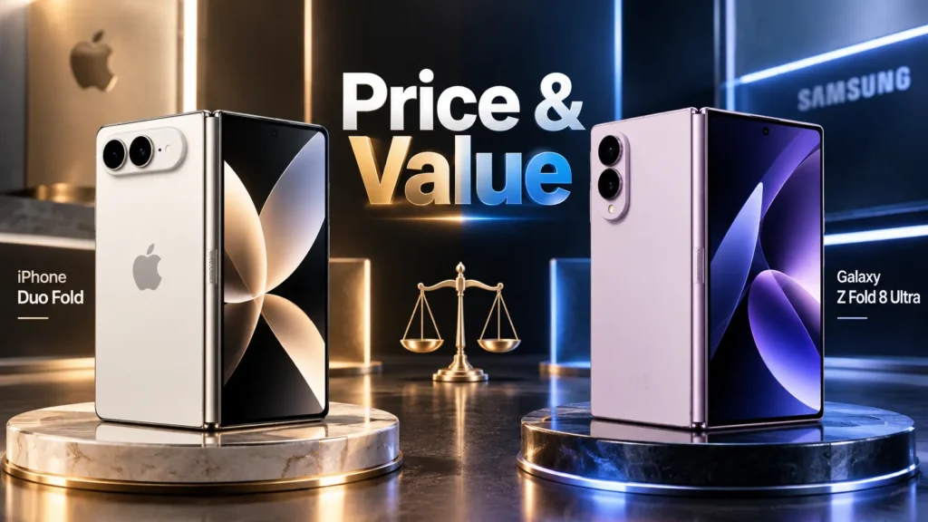 iPhone Duo Fold vs Samsung Galaxy Z Fold 8 Ultra: Which Foldable Is Better? iPhone Duo Fold vs Galaxy Z Fold 8 Ultra Price and Value