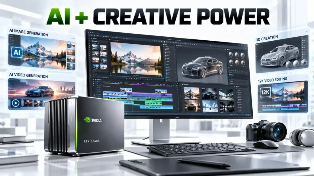 NVIDIA RTX Spark creator workstation for AI image generation, video editing and 3D content creation
