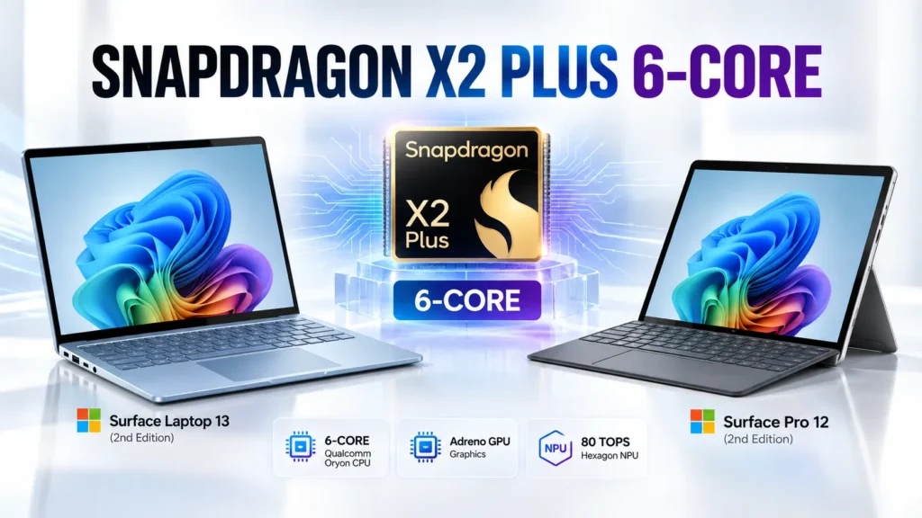 Surface Laptop 13 vs Surface Pro 12 featuring Snapdragon X2 Plus 6-core processor
