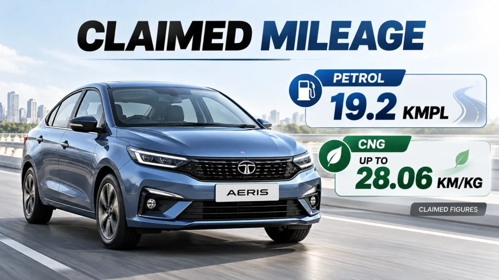 Tata Aeris 2026 Price, Specifications, Features, Variants and Mileage Tata Aeris 2026 claimed petrol and CNG mileage figures
